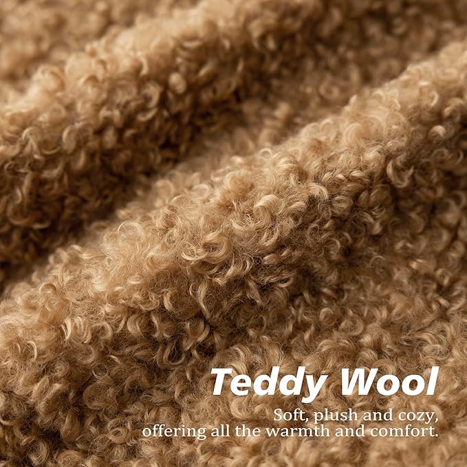 Foindtower Set of 2 Curly Teddy Wool Pillow Covers Decorative Boucle Textured Lumbar Throw Pillow Faux Fur Pillowcases Sheepskin Cushion Case for Sofa Bedroom Car 12"x20" Bronze