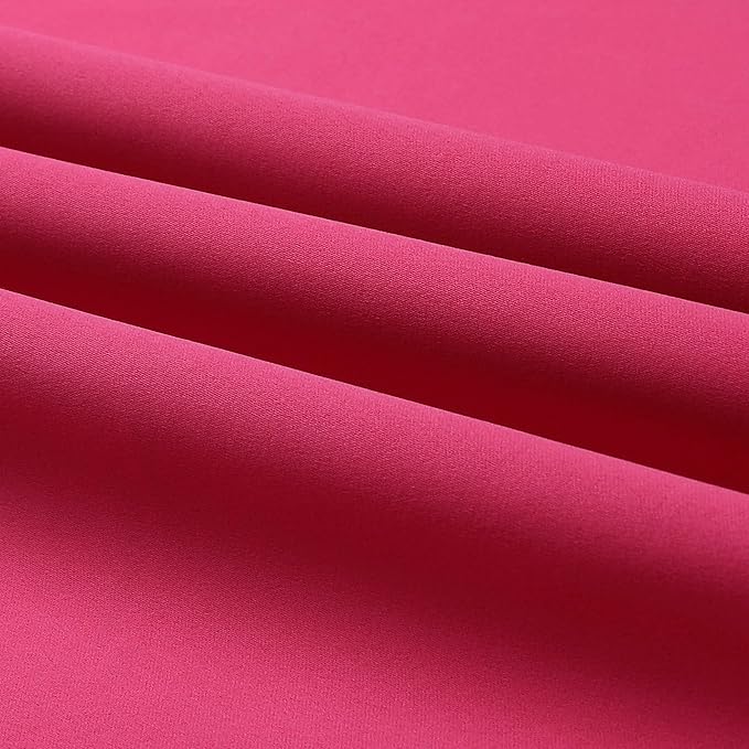 DUALIFE Solid Blackout Curtain Panels for Living Room 45 Inch Length Hot Pink Thermal Insulated Room Darkening Curtains Grommet Top 38''x45'' Raspberry Sorbet