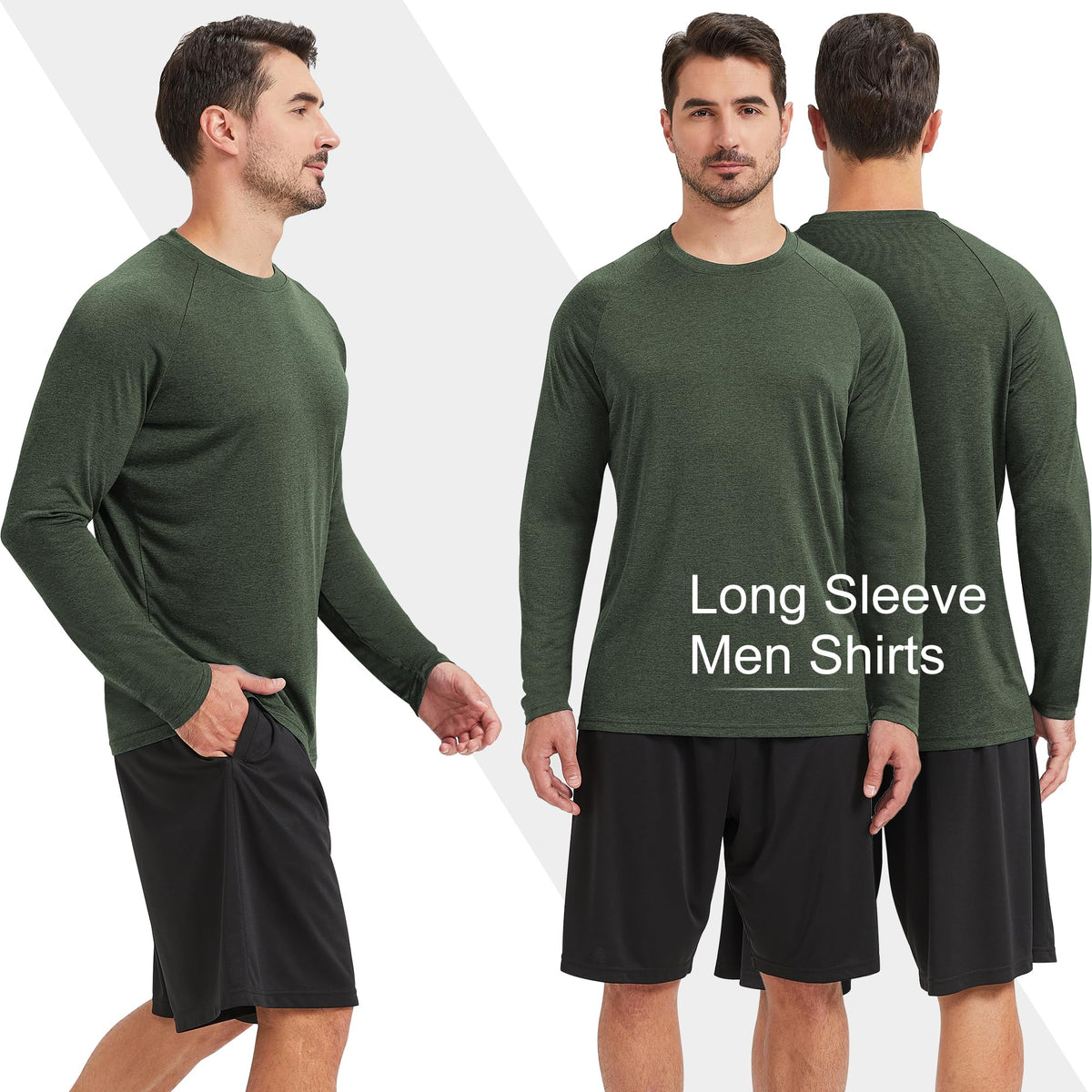 MLYENX 5 Pack Long Sleeve Shirts for Men UPF 50+ UV Sun Protection Quick Dry Moisture Wicking Workout Tee Shirts 2XL