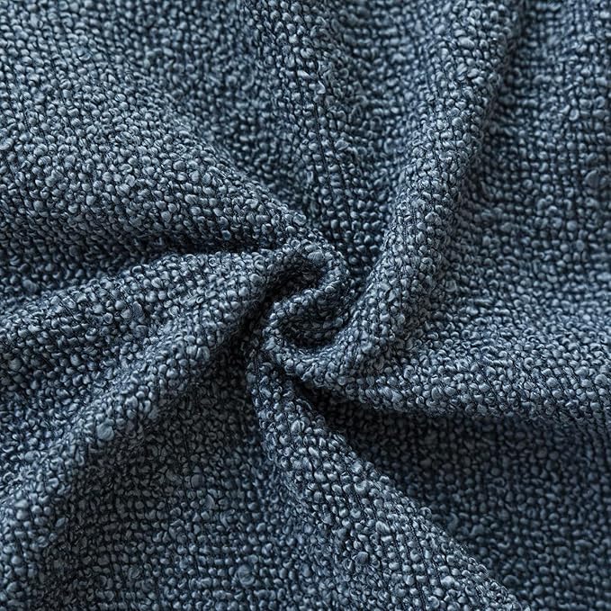 Foindtower Decorative Textured Boucle Throw Pillow Covers Accent Solid Pillow Cases Neutral Soft Cozy Couch Cushion Case for Chair Sofa Bedroom Living Room Home Decor 22x22 Inch,1PC,Dark Blue
