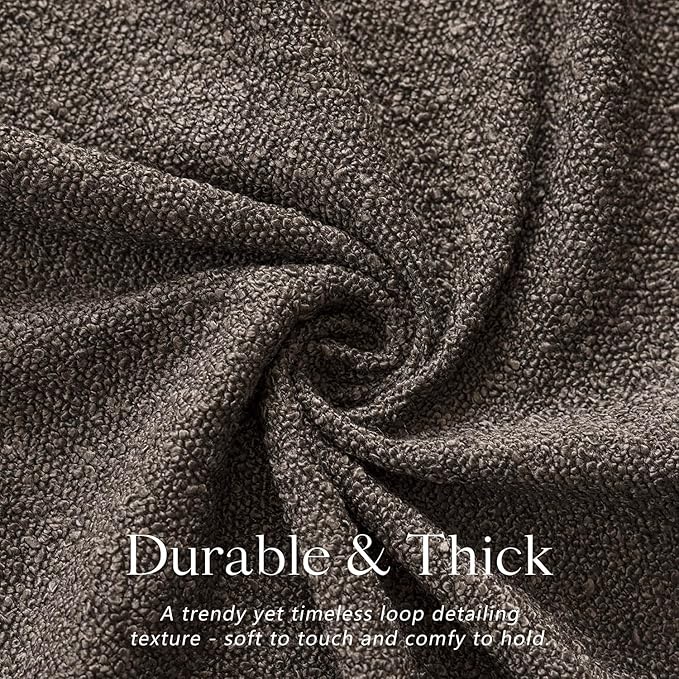 Foindtower Decorative Textured Boucle Throw Pillow Covers Accent Solid Pillow Cases Neutral Soft Cozy Couch Cushion Case for Chair Sofa Bedroom Living Room Home Decor 26 x 26 Inch,Dark Brown