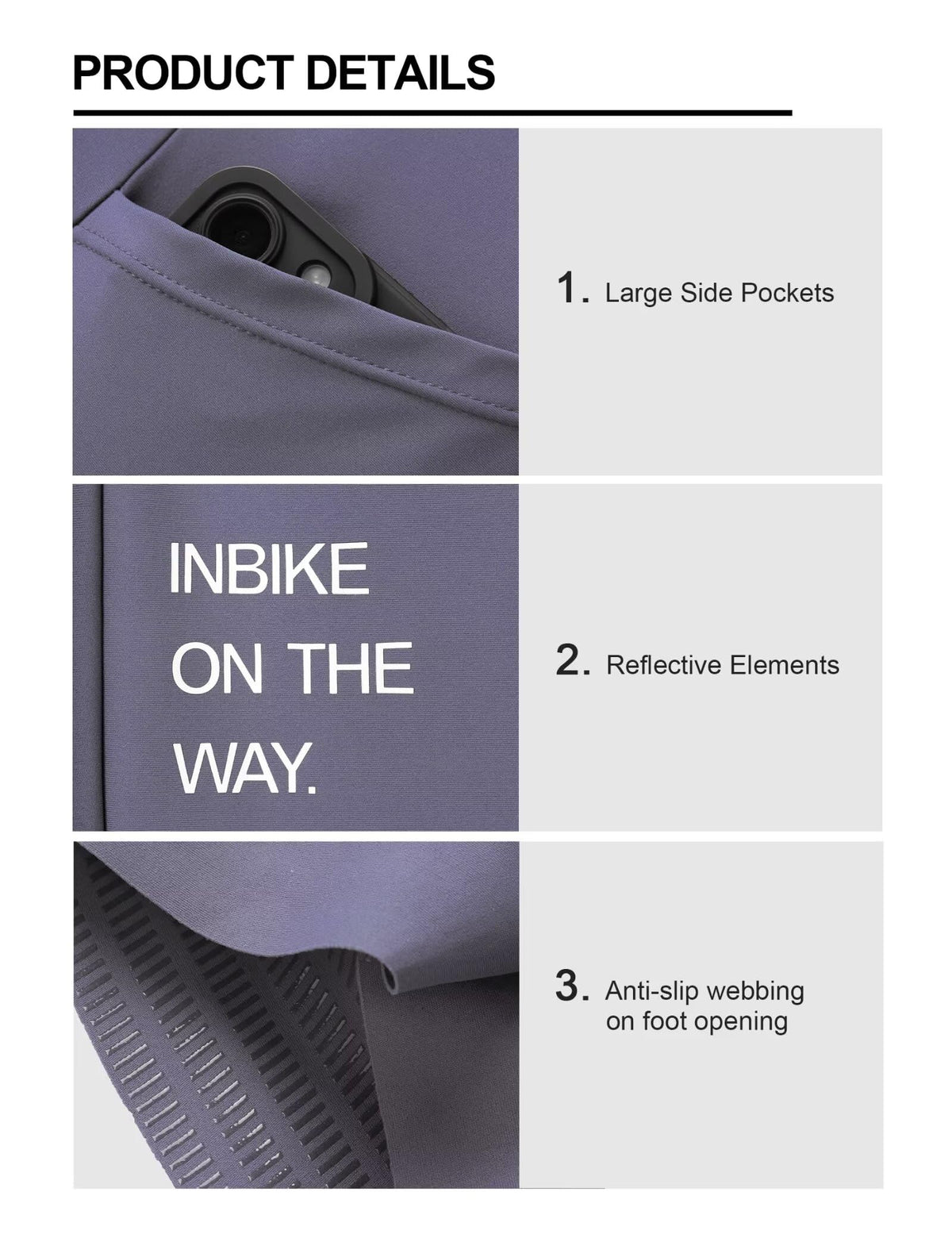 INBIKE Padded Cycling Bibs Women Bike Shorts with Pocket Biking Bibs for Spinning Road Bike MTB Purple Large