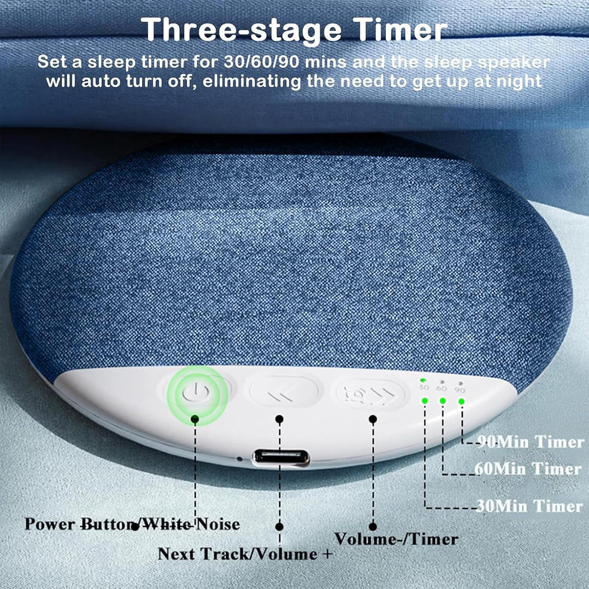 Generic Sleep Speaker, Professional Rechargeable Wireless White Noise Sound Machine, for Sleeping Adults, Relaxation