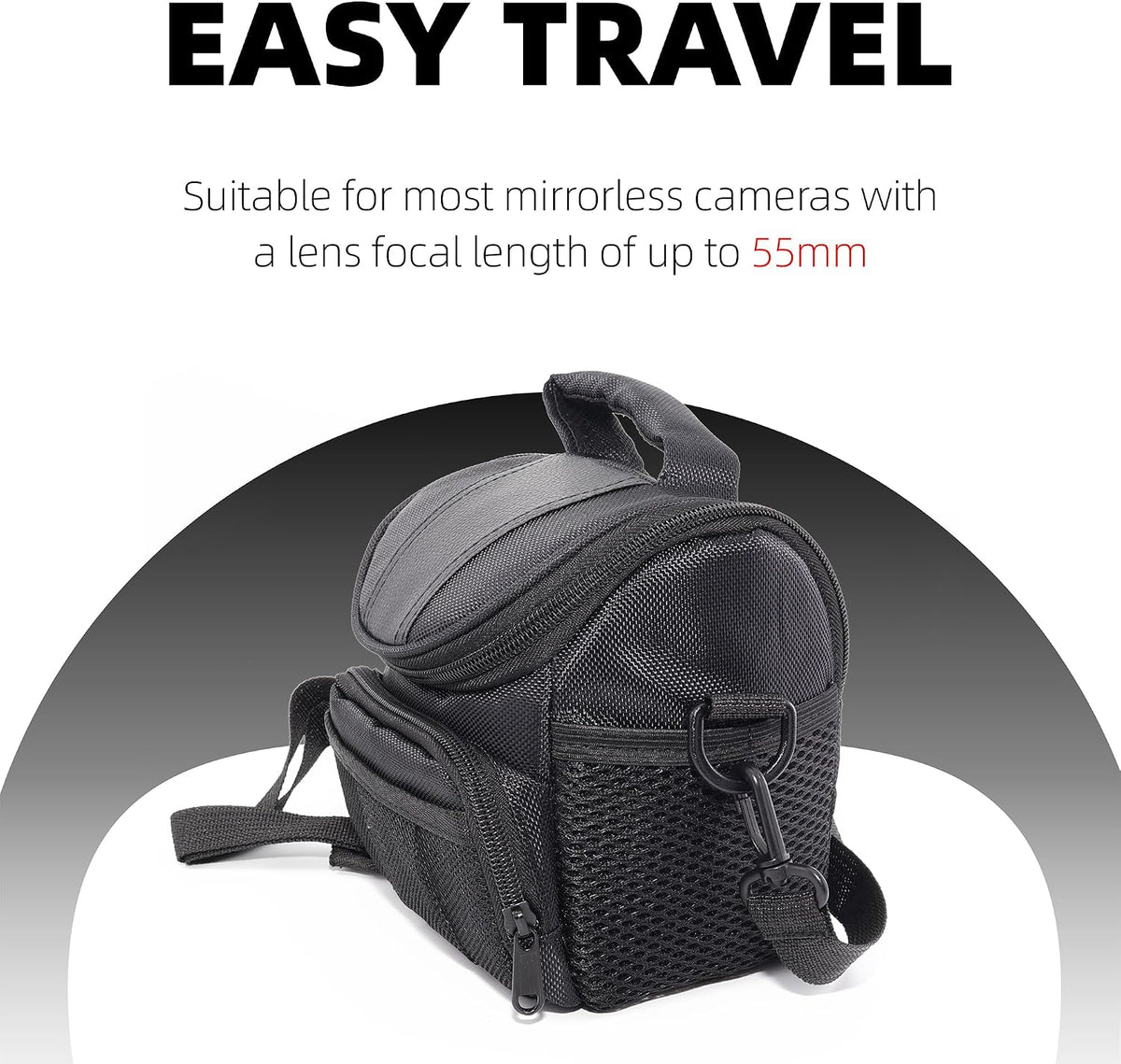 Compact Camera Bag for DSLR/SLR/Mirrorless Shockproof Shoulder Case with Buffer Sponge for Nikon, Canon, Sony, Pentax