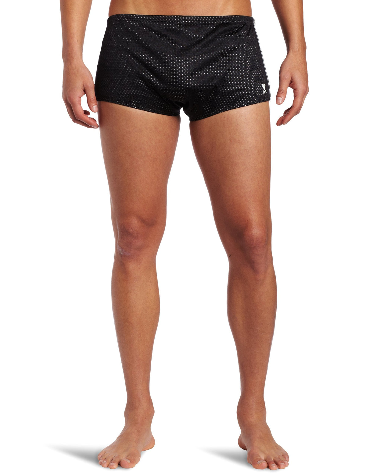 TYR Men's Poly Mesh Trainer Swim Suit (Black, 40)