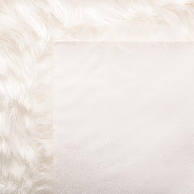 SAFAVIEH Faux Sheep Skin Collection Runner Rug - 2'6" x 8', Ivory, Silken Glam Design, Non-Shedding & Easy Care, 2.35-inch Thick Ideal for High Traffic Areas in Living Room, Bedroom (FSS235A)