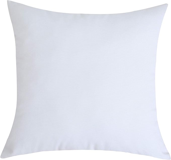 TangDepot Handmade Decorative Solid 100% Cotton Canvas Throw Pillow Covers/Cushion Covers, 45 Colors Available - (16" x16" , White, 2 Count (Pack of 1))