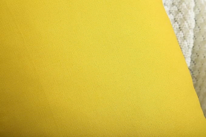TangDepot Handmade Decorative Solid 100% Cotton Canvas Throw Pillow Covers/Pillow Shams, (14"x14", Deep Yellow)