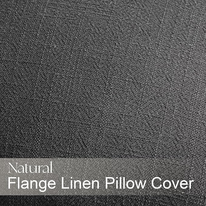 Gray Solid Linen Pillow Covers with Flange Design Soft Accent Boho Decorative Grey Throw Pillow Covers Pack of 4 Couch Pillowcases Farmhouse for Living Room Bed Sofa 16x16 Inch