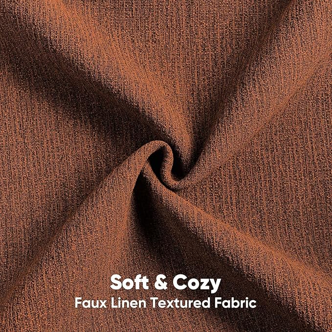 FUTEI Rust Chenille Decorative Throw Pillow Covers 18x18 Inch Set of 2,Soft Cozy Faux Linen Textured Cushion Case,Farmhouse Home Decor for Couch Living Room