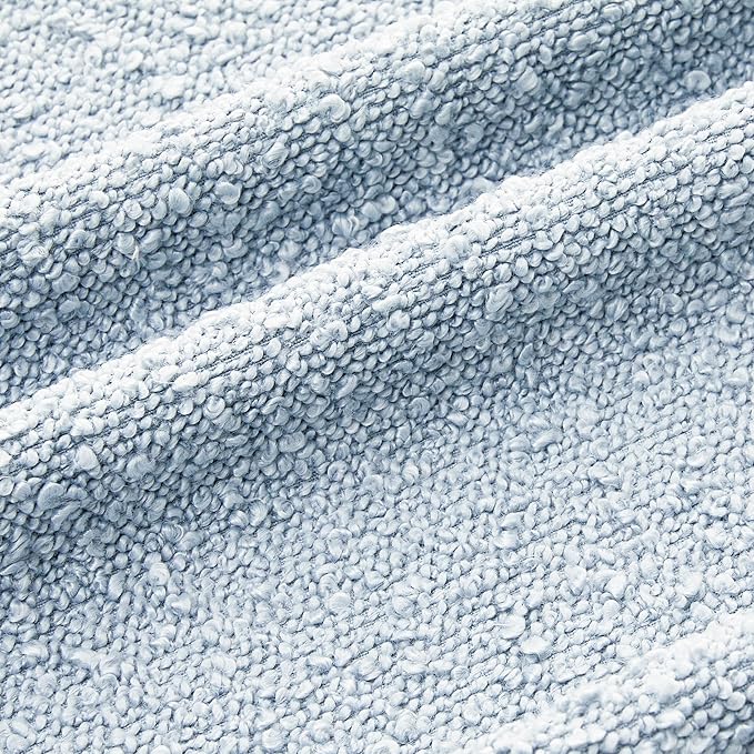 Mixhug Decorative Boucle Throw Pillow Covers, Light Blue, 20 x 20 Inches, Pack of 2 - Textured Boho Pillow Covers for Couch and Bed