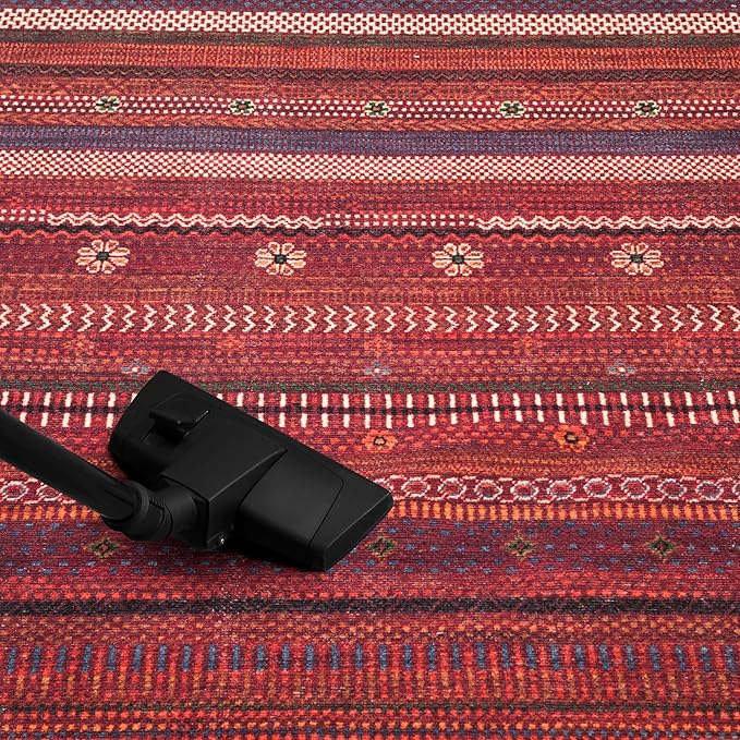 Keen Home Design 6x9 Rug - Machine Washable Area Rug with Non-Slip Backing, Ideal for Living Room, Dining Room, Bedroom - Vintage, Easy Clean, Durable, Low Pile Rug - (6' x 9')