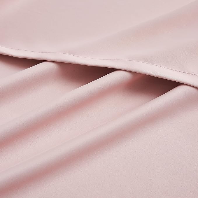 DUALIFE 80 Inch Privacy Curtains 2 Panels - Room Darkening Drapes for Girls Bedroom Thermal Insulated Grommet Curtain Panel Pair 34 x 80 Inches Long Baby Pink