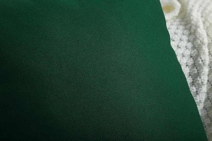 TangDepot Handmade Decorative Solid 100% Cotton Canvas Throw Pillow Covers/Pillow Shams, (20"x20", Deep Green)