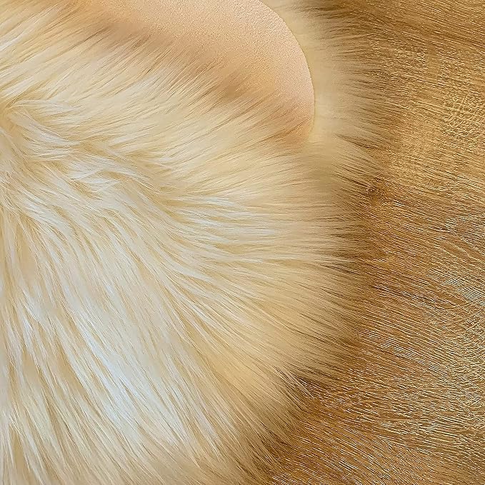 LAMBZY High Pile Super Soft Faux Sheepskin Rug (8'x11', Cream)