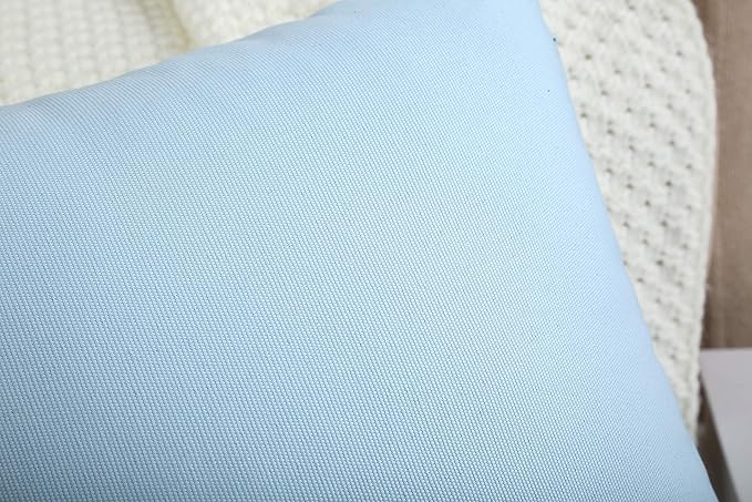 TangDepot Handmade Decorative Solid 100% Cotton Canvas Throw Pillow Covers/Cushion Covers, 45 Colors Available - (20" x20" , Light Blue, 2 Count (Pack of 1))