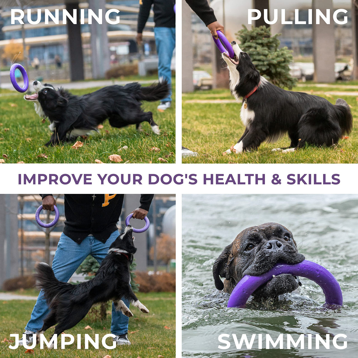 Puller Outdoor Dog Ring Toys - Dog Fetch Toy & Tug of War Dog Toy for Small Medium Large Dogs - Dog Ball & Soft Dog Frisbee Alt - Outside Dog Yard Toys - Big Dog Pull Toy - Dog Agility Jumps Tool