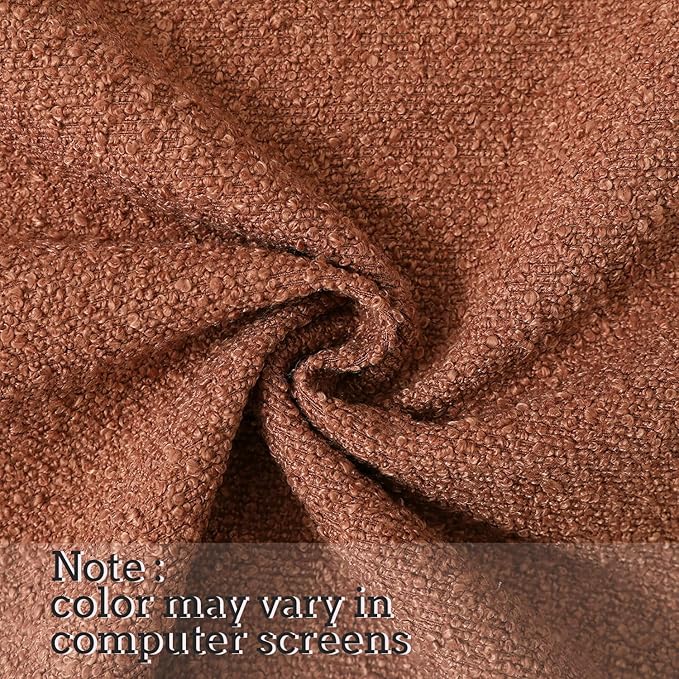Jeneoo Ocher Decorative Square Thick Accent Terracotta Throw Pillow Covers Fine Textured Boucle Couch Cushion Cases for Sofa Decor, Set of 2, 20 x 20 Inch