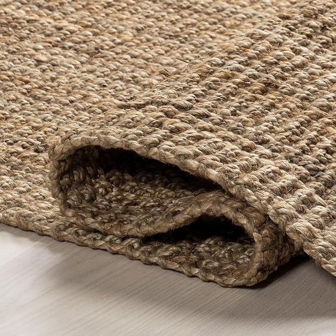 Nuloom Daniela Natural, 2'6" x 6', Handmade, Jute, Tassel, Soft and Textured, High Traffic, Stain Resistant, Easy Clean, Durable Runner for Bedroom, Living Room, Dining Space, Foyer, Entryway