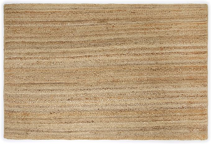 REDEARTH Rectangular Area Rug - Hand Woven Braided 100% Natural Jute - Artisan Made Boho Jute Rugs for Bedroom - Kitchen - Living Room - Farmhouse - Aesthetic Home Decor (6'x9' - Natural)