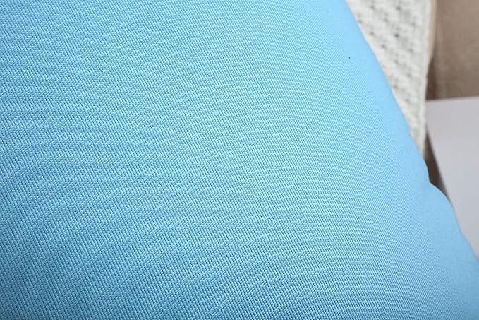 TangDepot Handmade Decorative Solid 100% Cotton Canvas Throw Pillow Covers/Pillow Shams, (14"x14", Sky Blue)