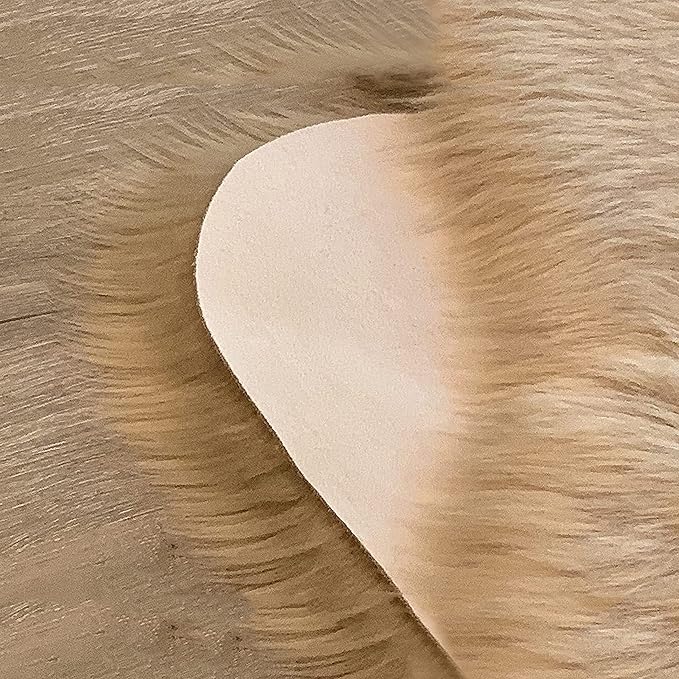 LAMBZY High Pile Super Fluffy Soft Faux Sheepskin Rug | Faux Sheepskin Rugs for Living Room Playroom Bedroom | Classic Super Soft to Touch Rug (10'x13', Beige)