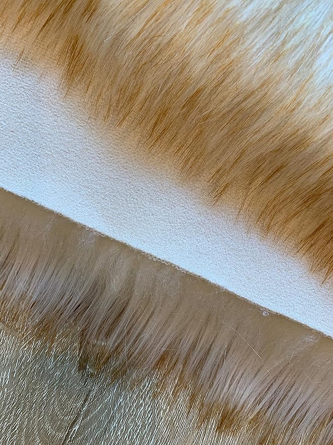 LAMBZY Faux Sheepskin Super Soft Hypoallergenic Silky Shag Rug for Living Room, Kids Room, Sofa (Sexto 6 Pelts 6'x6', White/Brown Tips)