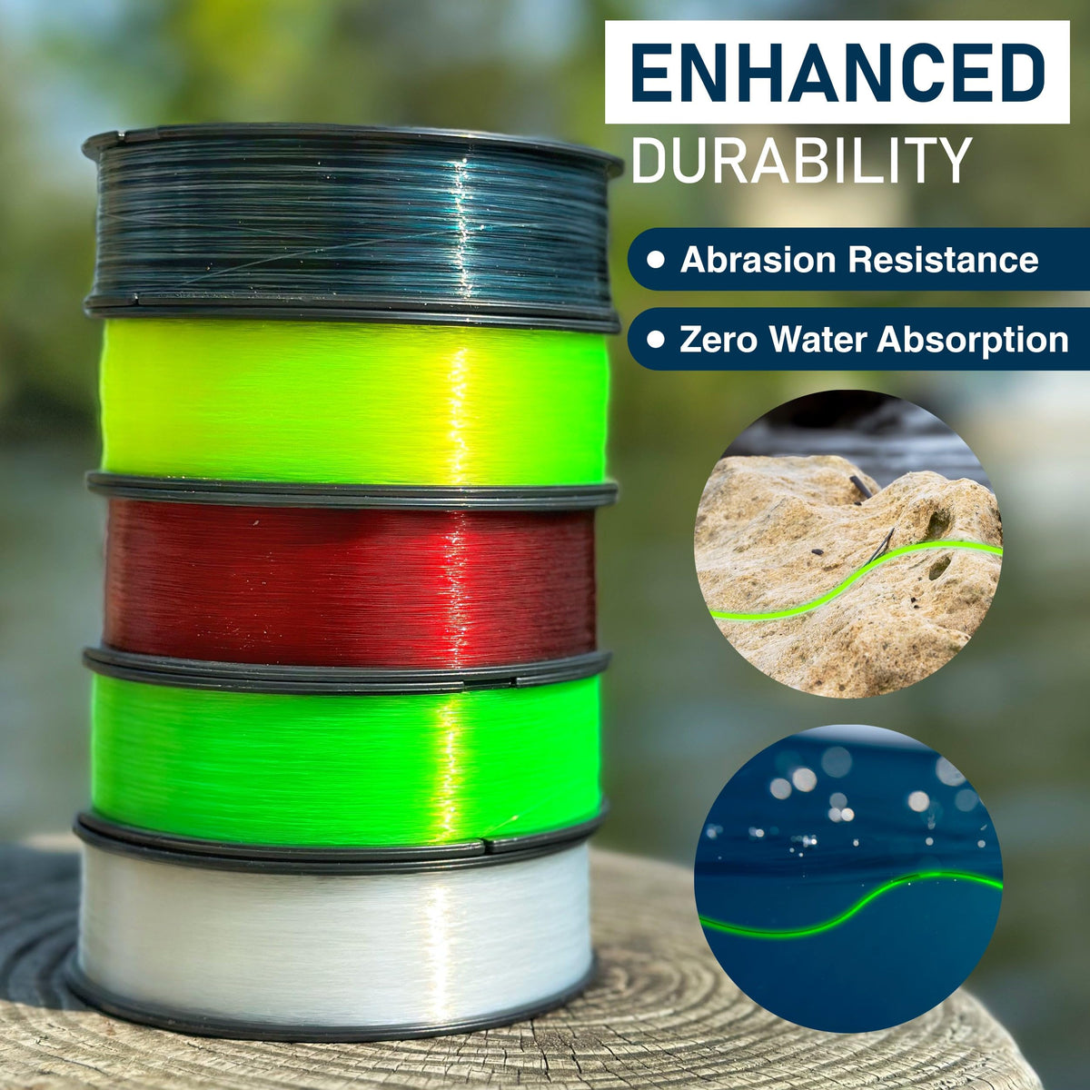 Reaction Tackle Monofilament Fishing Line - Premium Nylon Mono Line, Strong & Abrasion-Resistant, Low Memory for Smooth Long Casts - Freshwater & Saltwater - Hi Vis Orange | 8lb (2000 Yards)