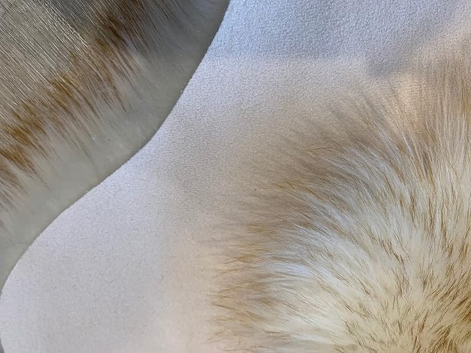 LAMBZY Faux Sheepskin Super Soft Hypoallergenic Silky Shag Rug for Living Room, Kids Room, Sofa (Single and a Half 2'x4'6", White/Brown Tips)