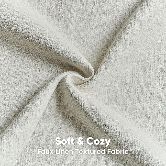 FUTEI Cream Chenille Decorative Throw Pillow Covers 22x22 Inch Set of 2,Soft Cozy Faux Linen Textured Cushion Case,Farmhouse Home Decor for Couch Living Room