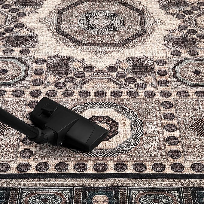 Keen Home Design 3x5 Rug - Machine Washable Entry Rug with Non-Slip Backing, Ideal for Enteryway, Kitchen, Bathroom, Laundry Room - Vintage, Easy Clean, Durable, Low Pile Rug - (3' x 5')