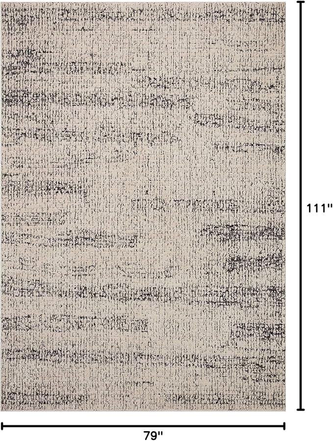 Loloi Darby Collection DAR-02 Oatmeal/Charcoal 6'-7" x 9'-3" Area Rug