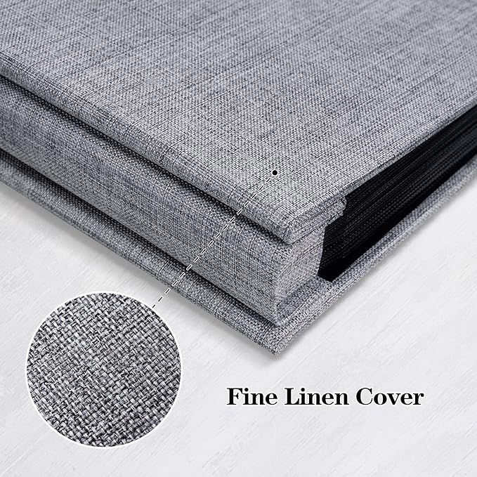Mublalbum Photo Album 4x6 600 Photos Linen Cover Large Picture Book Holds Horizontal and Vertical Pockets for Wedding Family Anniversary and Baby (Gray)