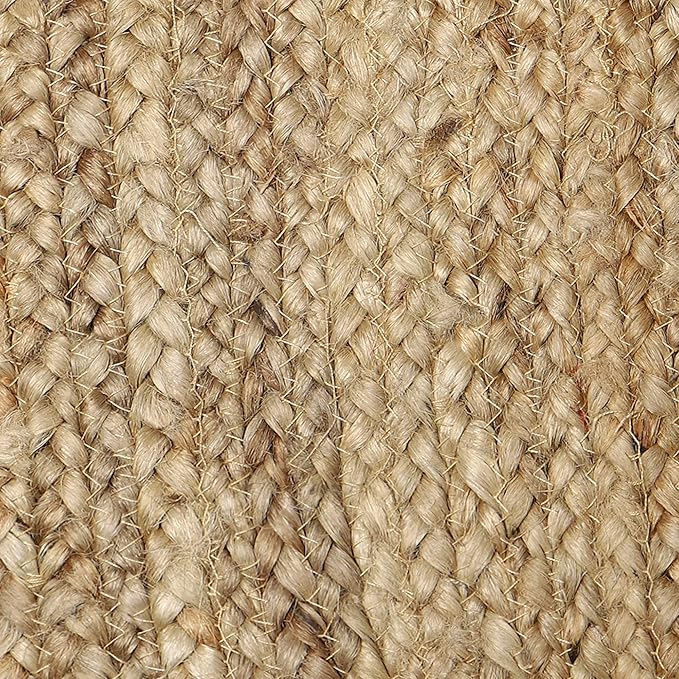 REDEARTH Rectangular Area Rug - Hand Woven Braided 100% Natural Jute - Artisan Made Boho Jute Rugs for Bedroom - Kitchen - Living Room - Farmhouse - Aesthetic Home Decor (6'x9' - Natural)