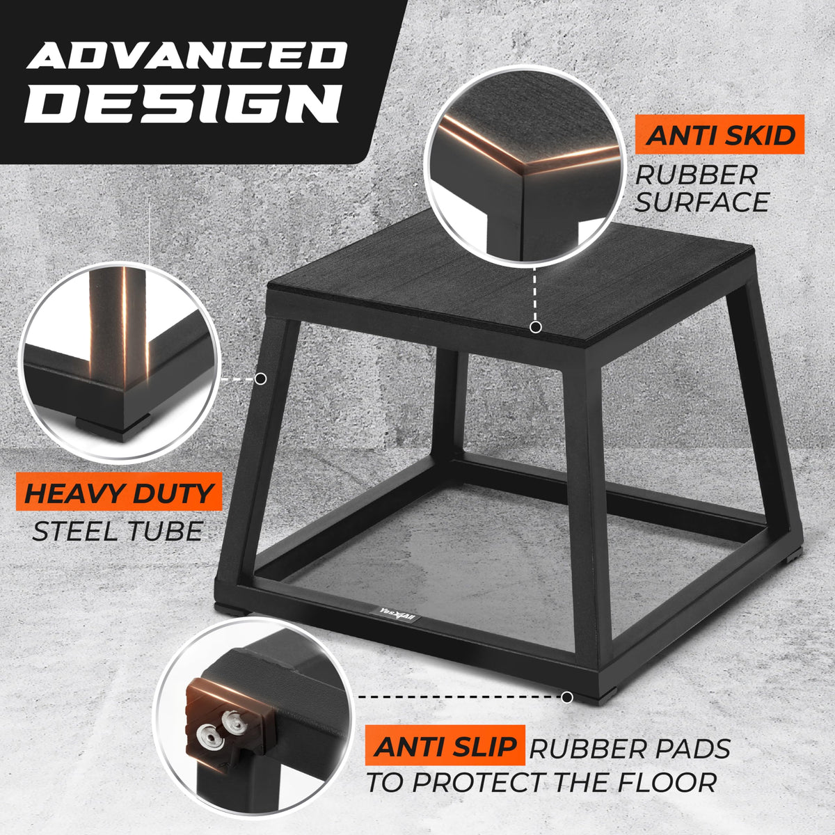 Yes4All Metal Plyo Box, Steel Plyo Box - Sturdy, Anti-Slip, and Ideal for Home Gym Workouts - Choose from 12 or 18 Inches (12 inches)