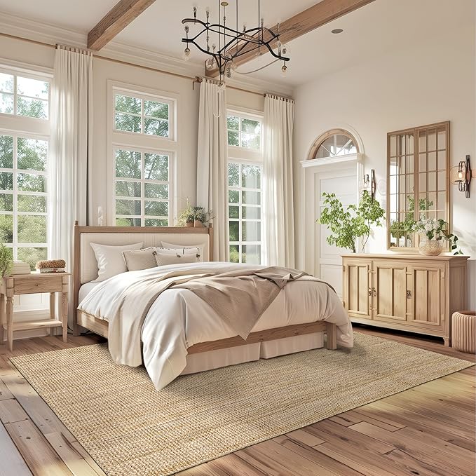 Nuloom Ashli Hand Woven, Natural, 2'6" x 12', Farmhouse, Jute, Soft and Textured, High Traffic, Stain Resistant, Easy Clean, Durable Runner for Bedroom, Living Room, Dining, Den, Foyer, Entryway