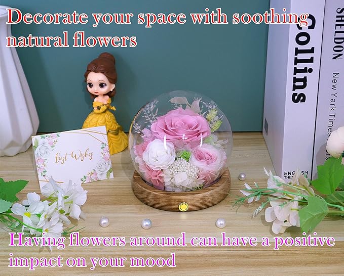 Valley of Rain & Forest Long-Lasting Real Flowers, Unique Floral Gift For you to send Love for All Occasions, for Indoor Decoration (Pink Rose & White Roses Arrangement)