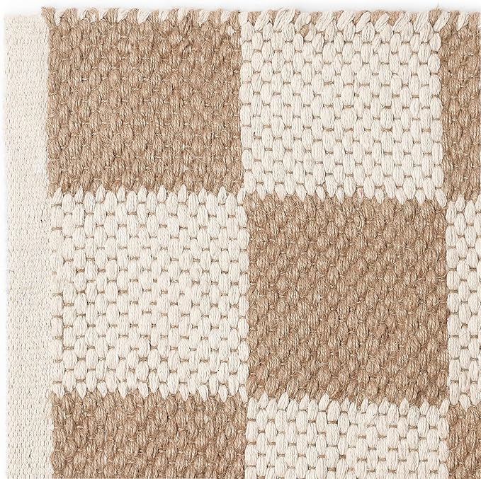 REDEARTH · Jute Cotton Area Rug - 2'x6' Rectangular Rug, Sustainable Handwoven, Non-Shedding, Soft & Durable – Reversible, Neutral Tones for Home Décor in Living Room, Dining Room, Bedroom