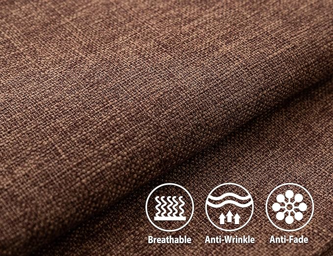 Stellhome Pack of 2 Linen Throw Pillow Covers Solid Fall Decorative Cushion Covers Pillowcase for Home Decoration, 16x16 Inch, Brown