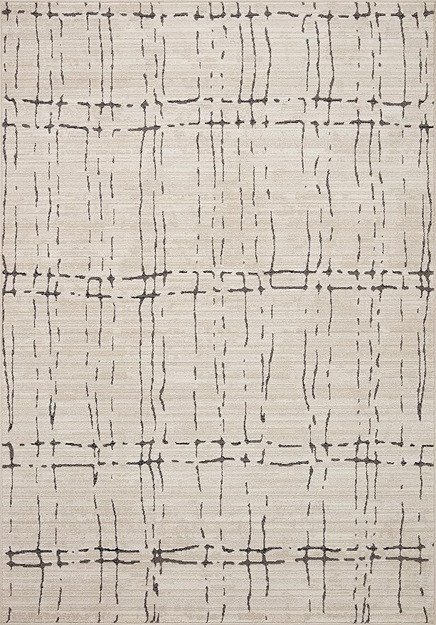 Loloi Darby Collection DAR-06 Sand/Dk. Grey 6'-7" x 9'-3" Area Rug