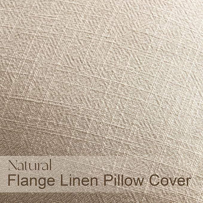 Decorative Linen Euro Sham Pillow Covers 18x18 Neutral Boho Couch Throw Pillows with Flange Design for Bed Pack of 4 Accent Modern Pillowcase for Sofa Livingroom Bed and Balcony Home Decor