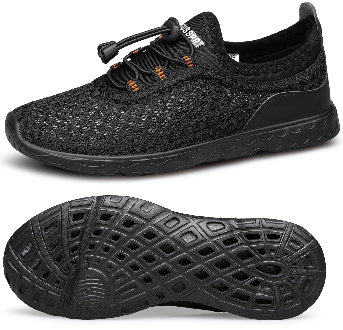 DOUSSPRT Water Shoes for Kids Boys Girls Quick Dry Beach Sports Swim Pool Aqua Shoes for Toddler/Little Kid/Big Kid Allblack 5