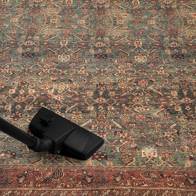 Keen Home Design 2x10 Rug - Machine Washable Runner with Non-Slip Backing, Ideal for Hallway, Entryway, Kitchen, Laundry Room - Vintage, Easy Clean, Durable, Low Pile Rug - (2'6" x 10')