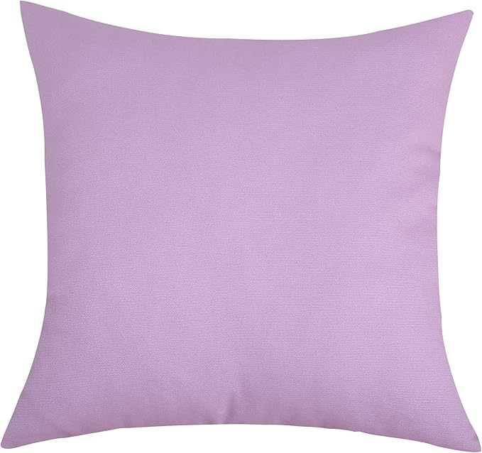 TangDepot Handmade Decorative Solid 100% Cotton Canvas Throw Pillow Covers/Pillow Shams, (28"x28", Light Purple Lavende)