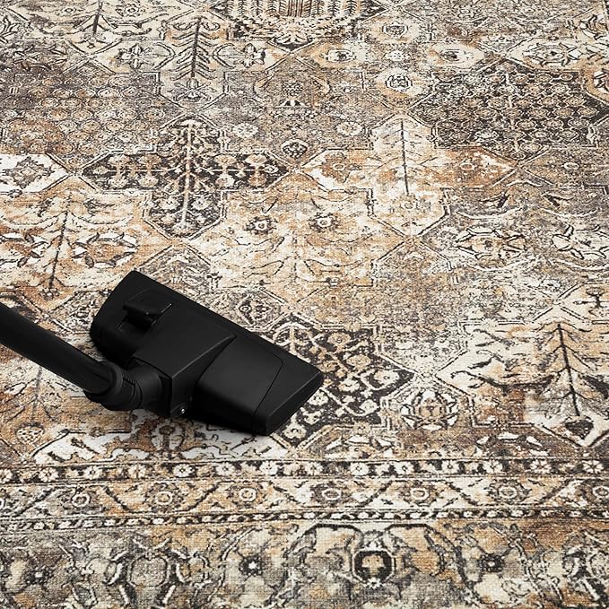Keen Home Design 2x12 Rug - Machine Washable Runner Rug with Non-Slip Backing, Ideal for Hallway, Entryway, Kitchen, Laundry Room - Vintage, Easy Clean, Durable, Low Pile - (2'6" x 12')