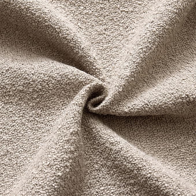 ANRODUO Pack of 2 Textured Boucle Throw Pillow Covers Soft Light Taupe Decorative Accent Solid Pillow Cases Cozy Modern Couch Cushion Case for Chair Sofa Bedroom Living Room Home Decor, 20 x 20 Inch