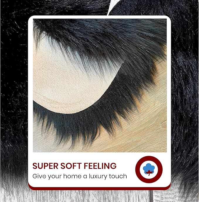Free Shape Luxury Soft Fluffy Shag Area Rug Double 2'x6', 60x180cm - Vegan Fur Ultra Soft Indoor Carpet Nursery Rugs for Bedroom Home Decor, Brown with Beige Tips