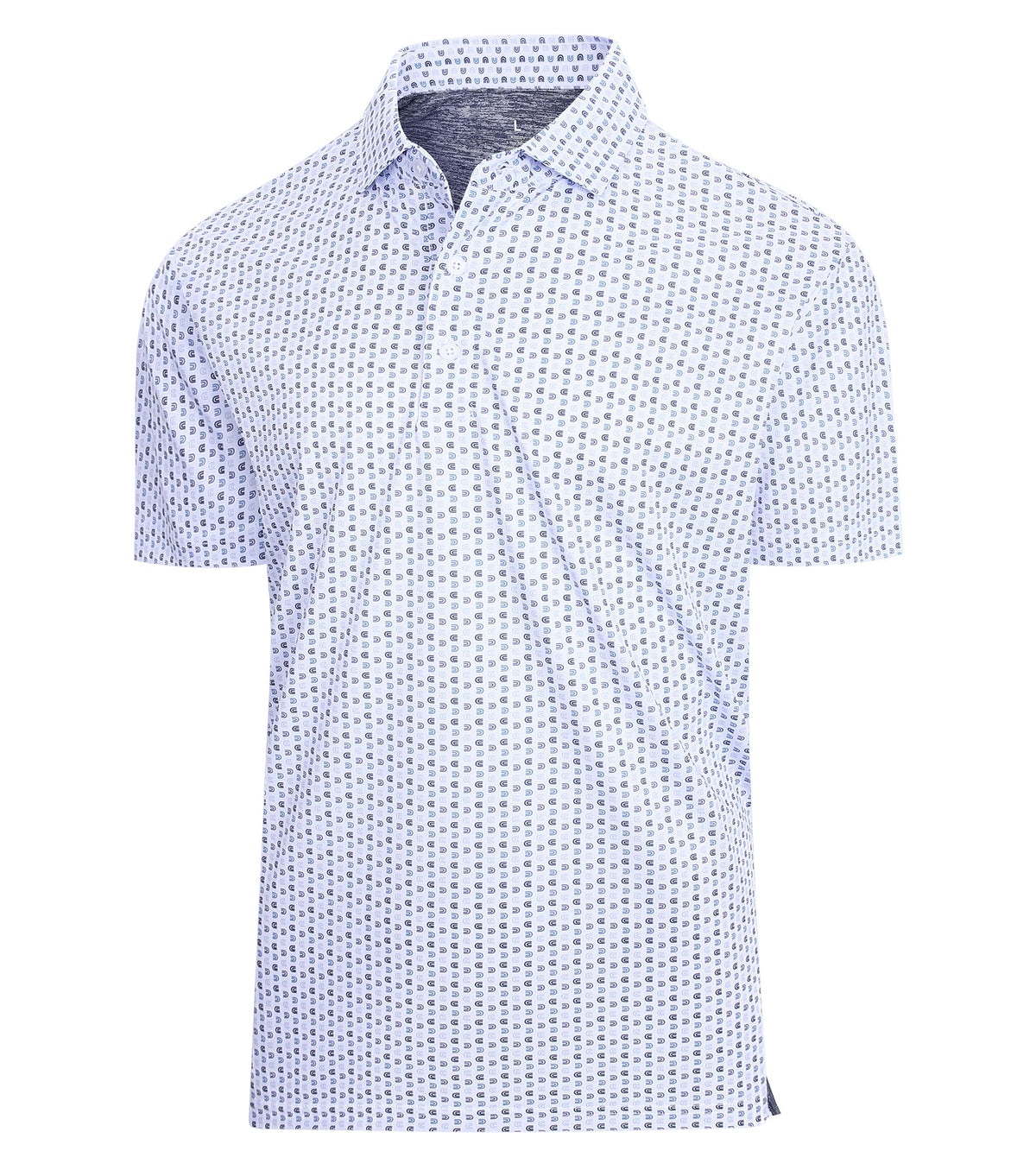 SAMERM Mens Golf Shirts Short Sleeve Dry Fit Performance Moisture Wicking Print Sport Polo Shirts for Men Casual，White U，XL
