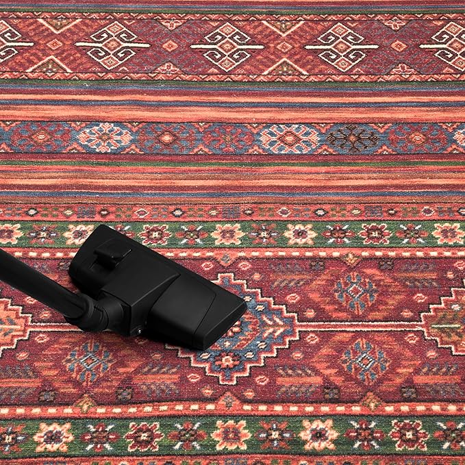 Keen Home Design 10x14 Rug - Machine Washable Area Rug with Non-Slip Backing, Ideal for Living Room, Dining Room, Bedroom - Vintage, Easy Clean, Durable, Low Pile Rug - (9'7" x 14')