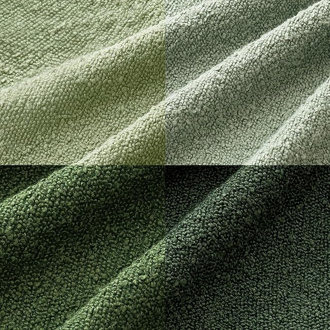 MIULEE Pack of 4 Decorative Sage Green Textured Boucle Spring Throw Pillow Covers 20x20 Inch Forest Green Accent Solid Pillow Cases Soft Couch Cushion for Modern Farmhouse Boho Bed Room Home Decor
